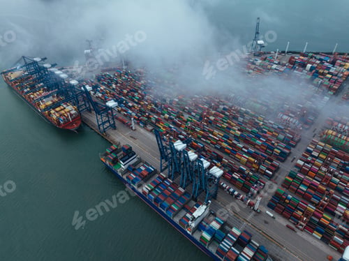 Preview: Aerial view of yantian container terminal,China