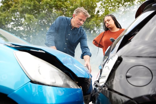 Preview: Two Angry Motorists Arguing Over Responsibility For Car Accident