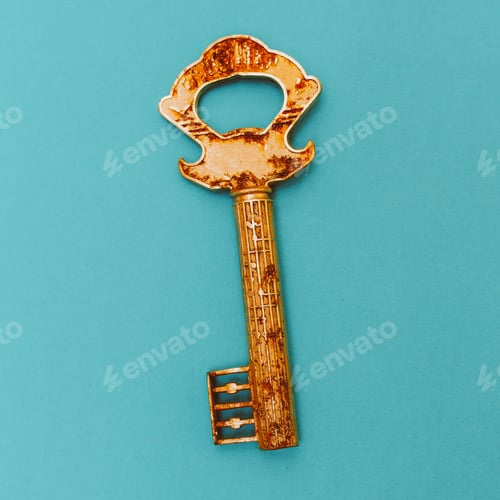Preview: Old rusty key. Vintage. Minimal art
