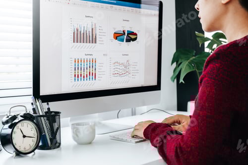 Preview: Asian woman working from home