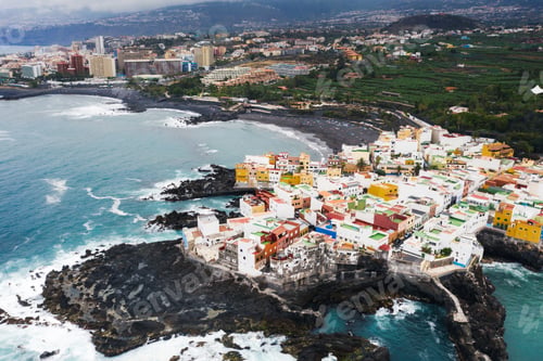 Preview: View of Punta Brava small town near Puerto de la Cruz city on Tenerife island, Canary islands
