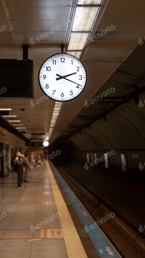 Preview: Round the clock in the subway subway station at train station for watch time