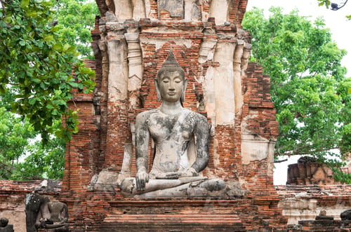 Preview: Buddha statue in Wat Mahathat. Ayutthaya historical park, public temple