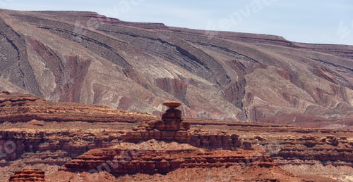 Preview: American Landscape in the Desert with Red Rock Mountain Formations.