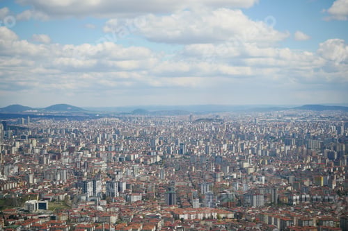 Preview: Arial View of Istanbul Asian Side Urban building blocks