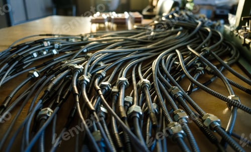 Preview: Huge bunch of metal flexible shield tubes with nuts