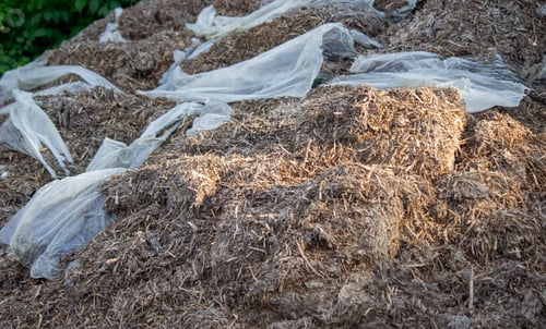 Preview: Heap of compost fertilizers from mushrooms.