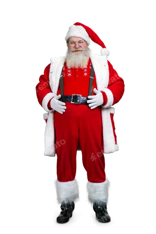 Preview: Realistic Santa Claud with hands on belly