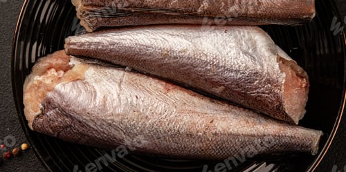 Preview: Hake raw fish seafood healthy food main course ingredient appetizer fresh food