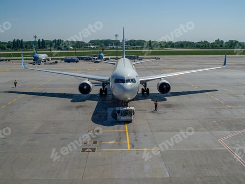 Preview: Commercial airplane waiting at the airport in KYIV