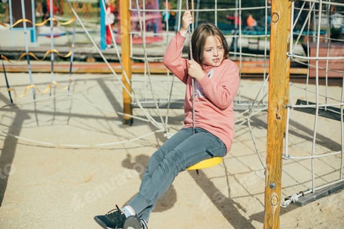 Preview: Girl on playground. Lifestyle concept