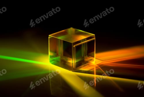 Preview: dispersion of artificial light, dichroic reflective square cube scattering beam of light into severa