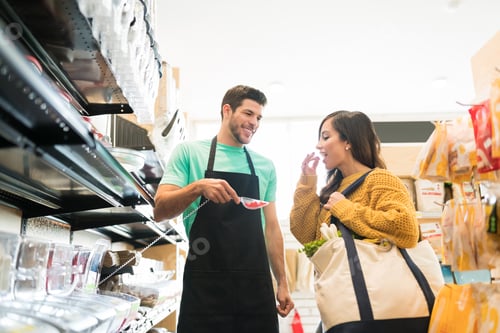 Preview: Female Customer Shopping In Supermarket