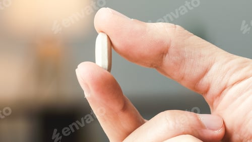 Preview: Close up of Hand Holding Medicine Pills