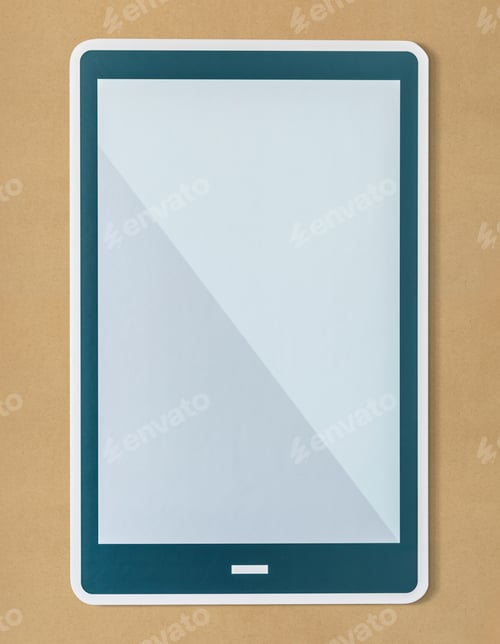 Preview: Blank isolated digital tablet icon