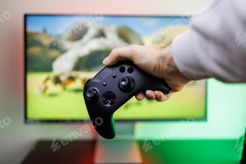 Preview: Video game gamepad in hand