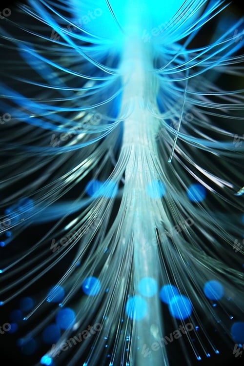 Preview: Amazing and vibrant macro of blue fiber optical