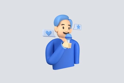 Preview: Male Influencer Soft 3D Illustration