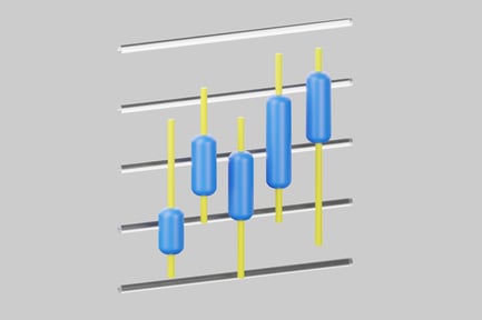 Preview: Arrangement of blue cylinders with yellow rods
