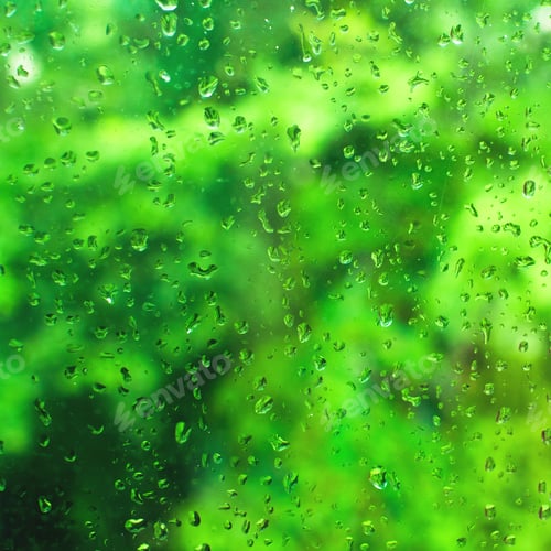 Preview: Rain drops on the window glass. Square