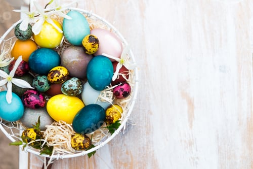 Preview: Different Easter Eggs dyed in Natural ingredients