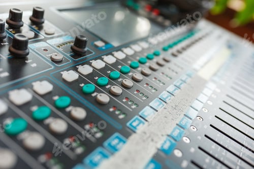 Preview: Equipment for DJ and musicians sound mixer.