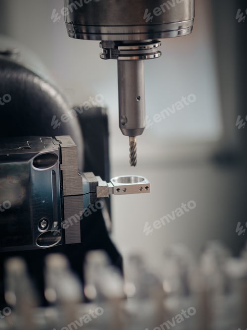 Preview: Closeup of a milling machine - Technology concept