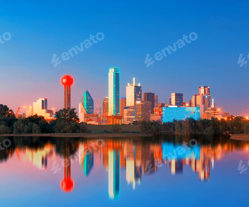 Preview: Buildings in downtown urban city skyline. United States or USA