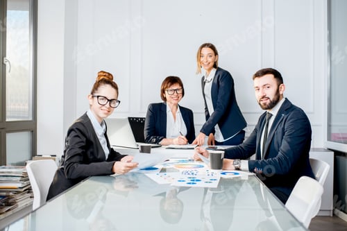 Preview: Business people during the conference in the office