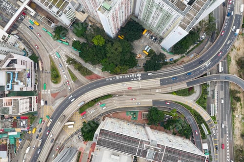 Preview: Choi Hung, Hong Kong 25 March 2019: Top view of Hong Kong city