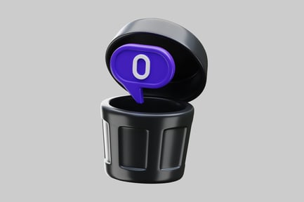 Preview: Trash Can with Open Lid and Speech Bubble