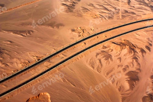 Preview: Aerial view of desert and roads of Egypt