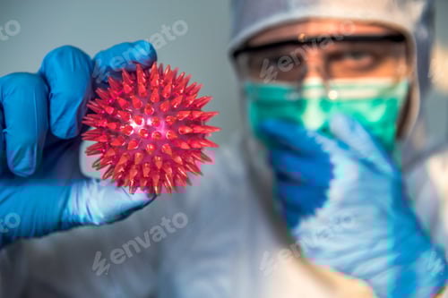 Preview: Medical Worker Holding a Model Virus Sample