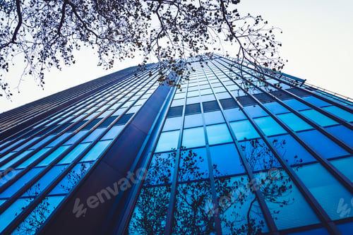 Preview: Exterior of building. Modern skyscrapers in business district