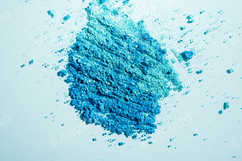 Preview: Close-up of texture of broken blue eyeshadow