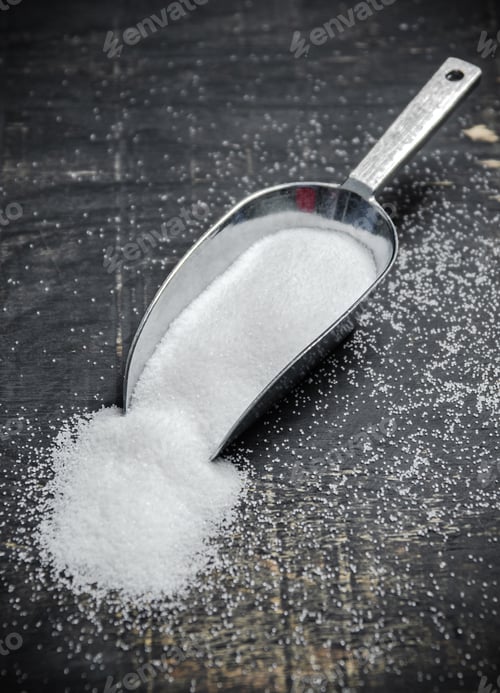 Preview: Salt background . On black table.
