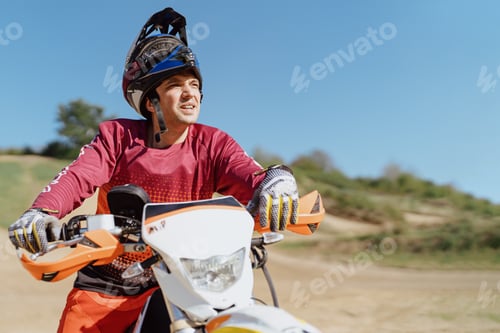 Preview: Motocross rider close up portrait
