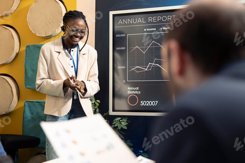 Preview: Enterprise workers reviewing organizational progress during a conference