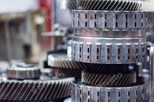 Preview: Close-up helical gears in car automatic transmission