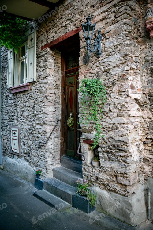 Preview: old street in germany with typical german houses