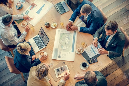 Preview: People Meeting Brainstorming Blueprint Design Concept