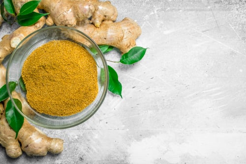 Preview: Ground ginger in a glass bowl.