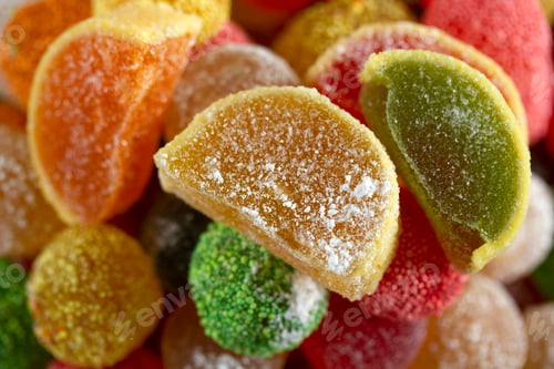 Preview: Sweet dessert colorful fruit jelly candy.