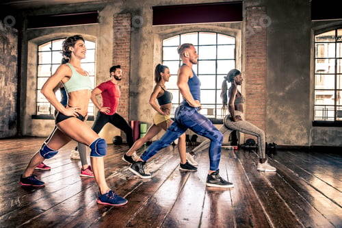 Preview: Athletes training in a gym