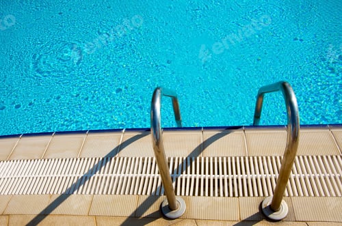Preview: Surface of blue swimming pool,background of water in swimming pool.