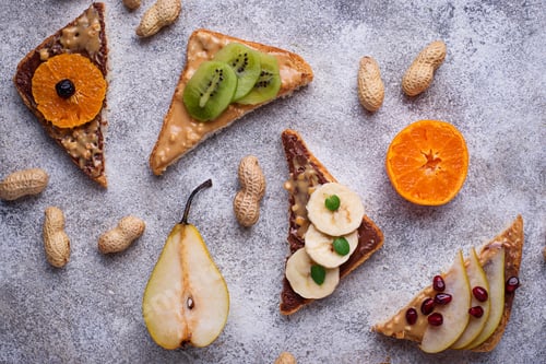 Preview: Healthy sandwiches with peanut butter and fruits