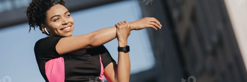 Preview: Stretching, warming up and exercising before jogging in city in morning