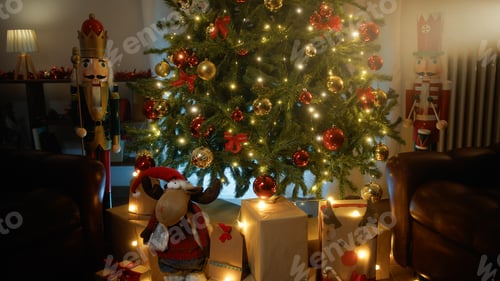 Preview: Gifts under the Christmas tree during the night