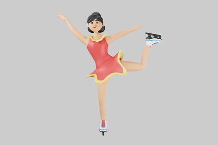 Preview: Cartoon ice skater figure