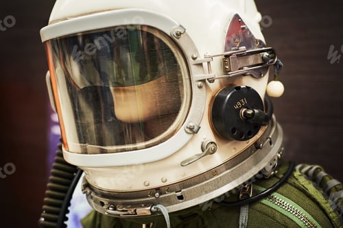 Preview: mannequin in a vintage space helmet close up